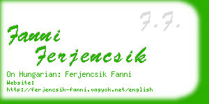 fanni ferjencsik business card